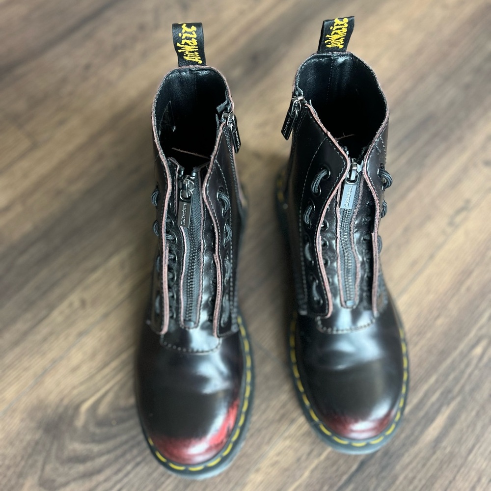 Dr. Martens 1460 Pascal Front Zip - Cherry Red Arcadia - Sz 8 - Picture 6 of 9